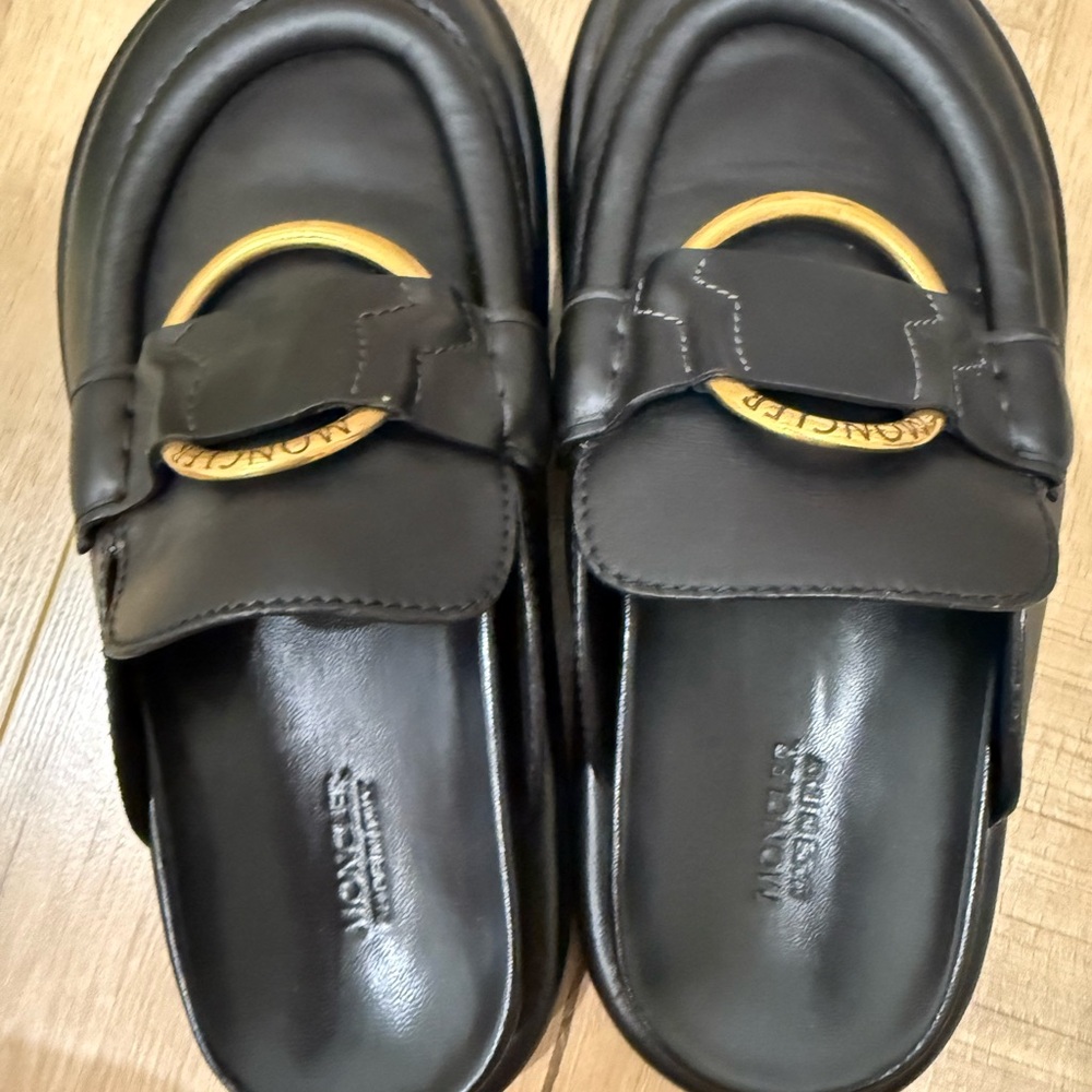 Moncler Black Buckle Mules 37 From Pet Friendly Home